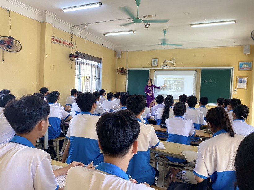 Giờ học tại Trường THPT Trần Quang Khải (Khoái Châu, Hưng Yên).