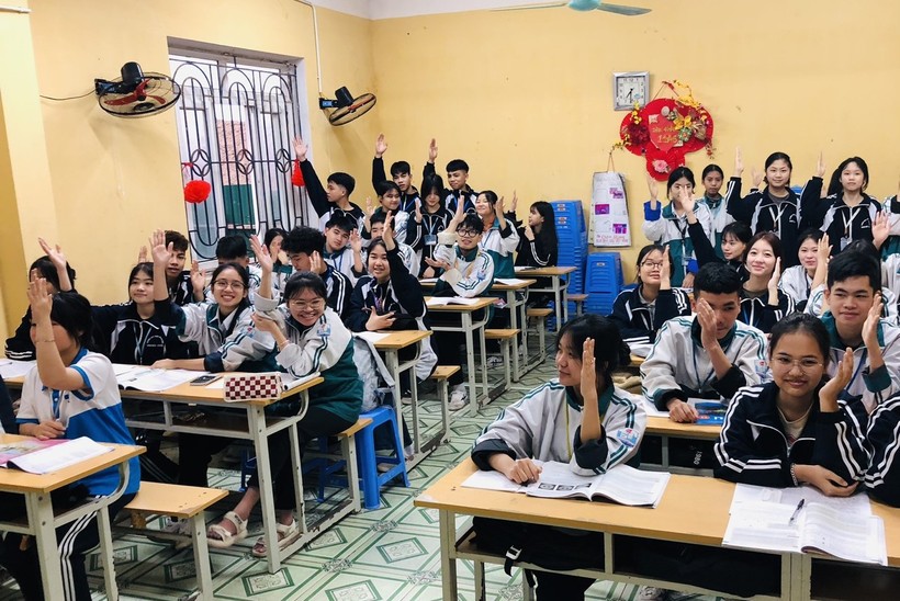 Học sinh Trường THPT Trần Quang Khải (Hưng Yên).