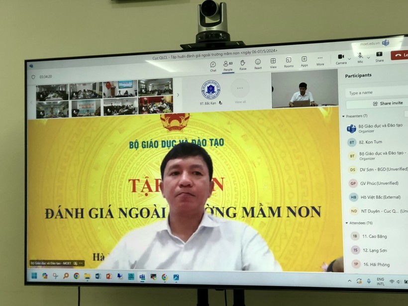 PGS.TS Phạm Quốc Khánh, Phó Cục trưởng Cục Quản lý chất lượng, Bộ GD&ĐT phát biểu tại tập huấn.