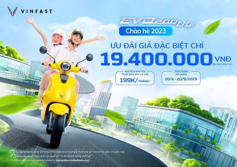 VinFast ưu đãi đặc biệt mùa hè - Evo200 Lite giá 19,4 triệu đồng
