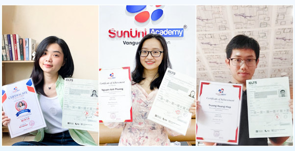 Rất nhiều học viên của SunUni Academy đã học vượt level và đạt điểm số IELTS 7.0, 7.5, 8.0.
