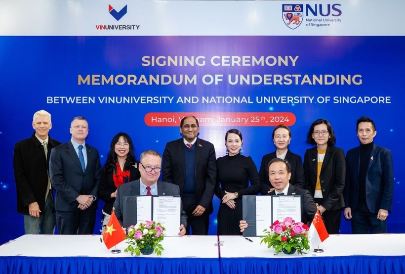 VinUni ký hợp tác thỏa thuận cùng Đại học Quốc gia Singapore (NUS) về đổi mới sáng tạo.