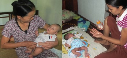 2 trong 3 bé trai sơ sinh “nhặt” được ở Quỳnh Giang rơi vào gia đình hiếm muộn, hoặc mất con tra. Ảnh: Quang Long