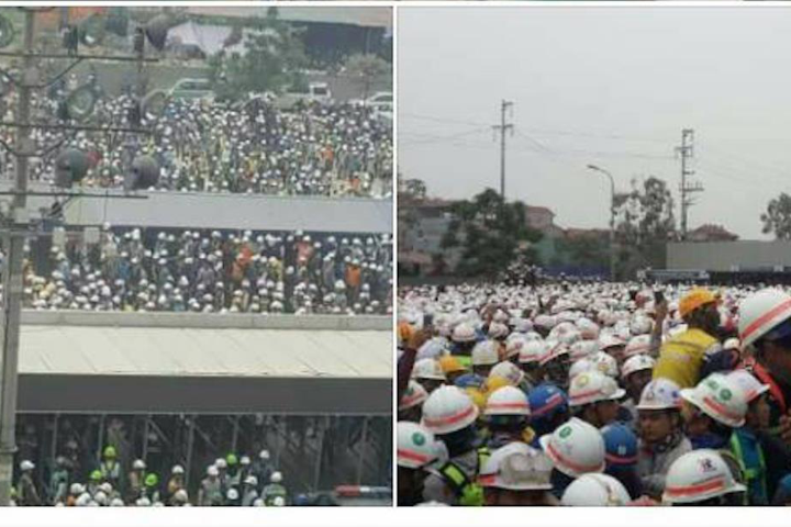Có tới hàng trăm công nhân tham gia vụ ẩu đả ở Samsung Bắc Ninh. Nguồn ảnh: Techz