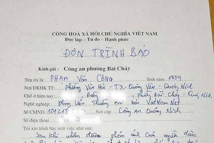 Công an điều tra vụ phóng viên Vietnamnet bị đánh ở Bãi Cháy