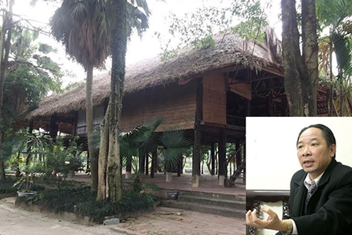 Bị can Phan Minh Nguyệt và một trong những gian nhà nằm trong khuôn viên Xí nghiệp vườn quả du lịch Từ Liêm (Ảnh chụp sáng 21/4).