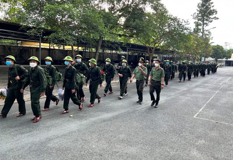 Các tân binh có mặt tại Trung tâm huấn luyện và bồi dưỡng nghiệp vụ Công an TPHCM. Ảnh: Huỳnh Đăng.