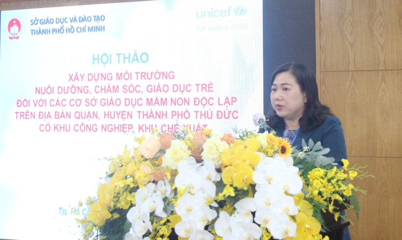 Bà Lương Thị Hồng Điệp phát biểu tại hội thảo.