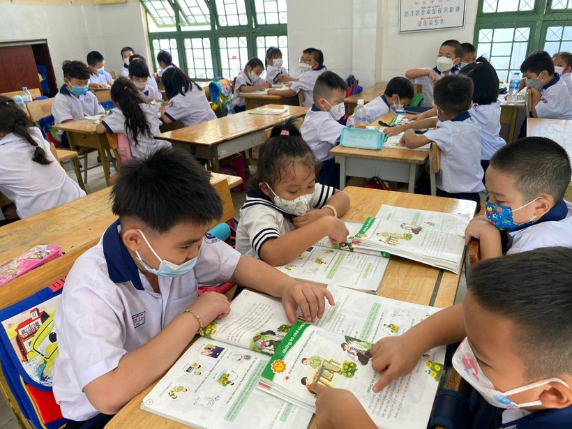 Một tiết học của học sinh Trường tiểu học Tân Tạo (quận Bình Tân, TPHCM).