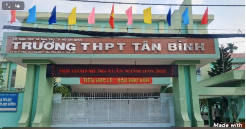 Trường THPT Tân Bình, quận Tân Phú ra thông báo khẳng định nhà trường không gửi bất kỳ tin nhắn nào trong thời điểm này. Ảnh: Website Trường. 