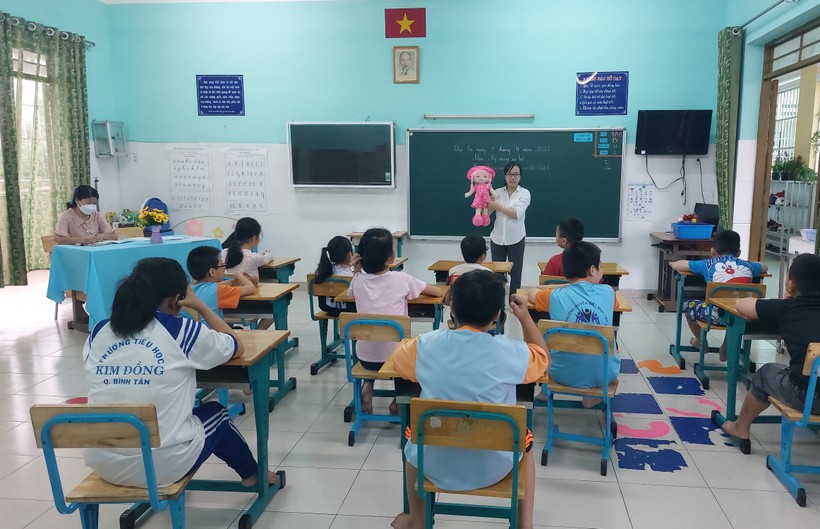 Tiết học của học sinh Trường chuyên biệt Bình Tân (quận Bình Tân, TPHCM)