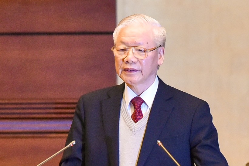 Tổng Bí thư Nguyễn Phú Trọng phát biểu chỉ đạo tại Hội nghị đối ngoại toàn quốc, ngày 14/12/2021.