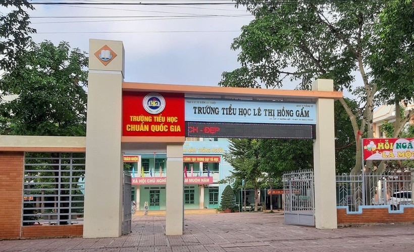 Trường Tiểu học Lê Thị Hồng Gấm nơi xảy ra vụ việc.