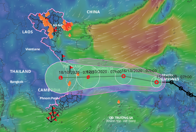 Áp thấp nhiệt đới đã vào biển Đồng và có khả năng gây mưa lớn ở miền Trung.