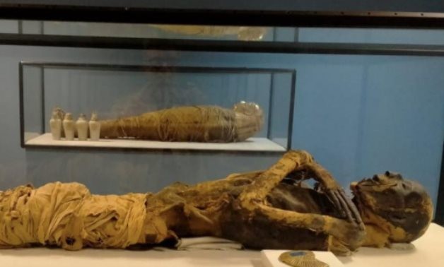 Một trong những xác ướp được đặt trong Bảo tàng Sân bay Quốc tế Cairo.