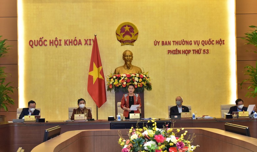 Chủ tịch Quốc hội phát biểu khai mạc Phiên họp thứ 53. Ảnh: VGP/Lê Sơn.
