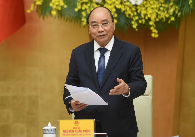 Thủ tướng Nguyễn Xuân Phúc phát biểu kết luận phiên họp Ủy ban quốc gia về Chính phủ điện tử. Ảnh: VGP/Quang Hiếu.