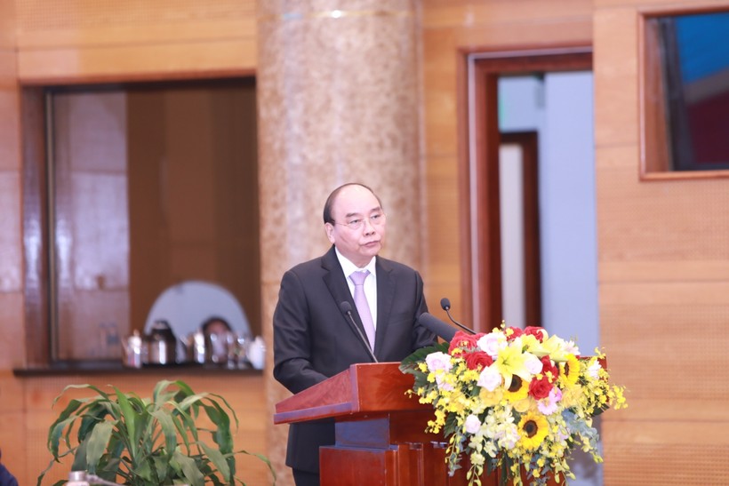 Chủ tịch nước Nguyễn Xuân Phúc: Nhà nước phải đặt mình dưới pháp luật, chịu sự ràng buộc của pháp luật. Ảnh: VGP/Lê Sơn.