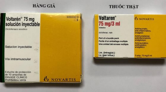 Thuốc Voltarén giả được phát hiện bán trên mạng. 