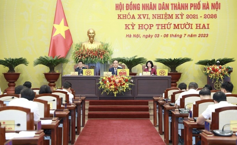 Quang cảnh kỳ họp HĐND TP Hà Nội ngày 4/7.