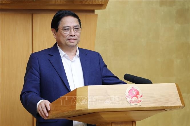 Thủ tướng Phạm Minh Chính kết luận Phiên họp Thường trực Chính phủ về tình hình Tết Nguyên đán. (Ảnh: Dương Giang/TTXVN)