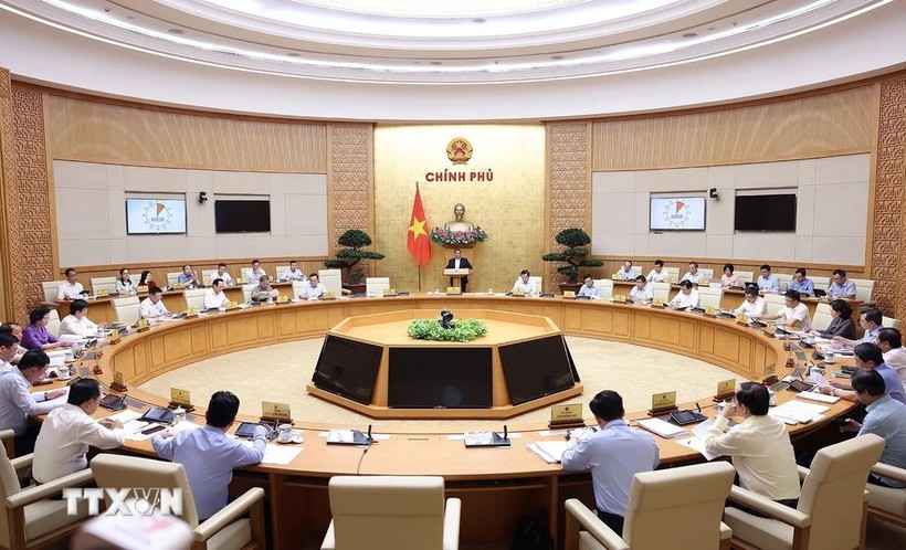 Quang cảnh Phiên họp Chính phủ thường kỳ tháng 4 năm 2024. (Ảnh: Dương Giang/TTXVN)