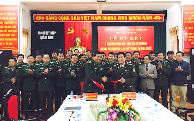 Lễ ký kết phối hợp công tác giữa Bộ chỉ huy Bộ đội Biên phòng và Chi cục Kiểm lâm tỉnh Quảng Bình.