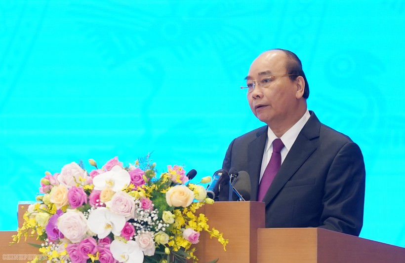 Thủ tướng Nguyễn Xuân Phúc phát biểu khai mạc. Ảnh: CP