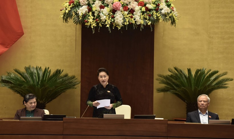Chủ tịch Quốc hội Nguyễn Thị Kim Ngân phát biểu khai mạc phiên chất vấn.