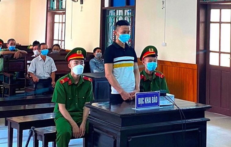 Đối tượng Nguyễn Sơn tại phiên tòa xét xử