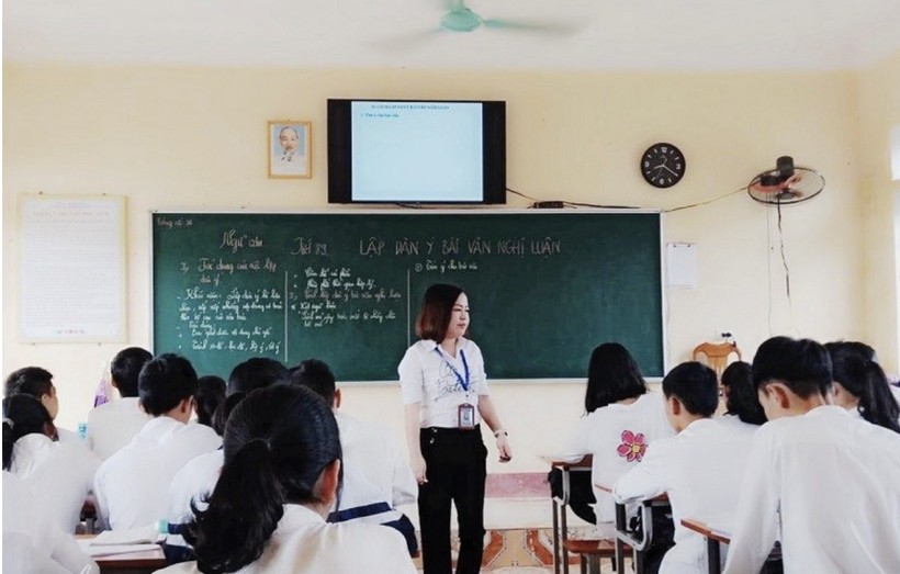Một tiết dạy của cô giáo Nguyễn Thị Quỳnh Giang tại Trường THPT Hồng Lĩnh.