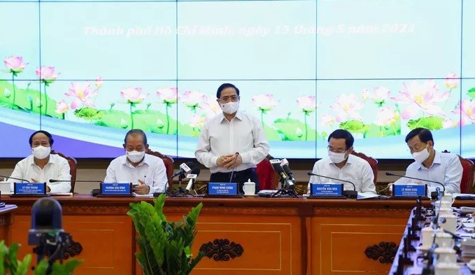 Thủ tướng Chính phủ Phạm Minh Chính cùng đoàn công tác Chính phủ làm việc với lãnh đạo UBND TPHCM sáng nay