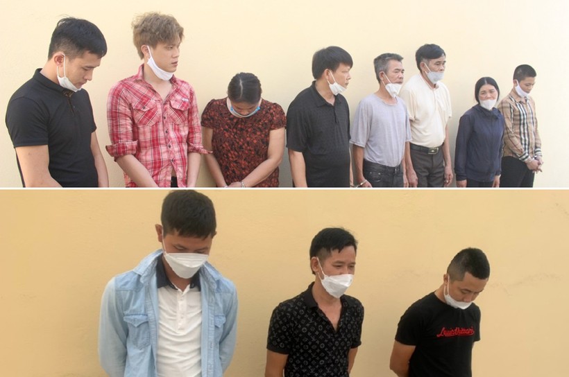 11 đối tượng bị Công an huyện Diễn Châu bắt giữ.
