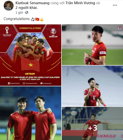 HLV Kiatisak chúc mừng thành tích của tuyển Việt Nam