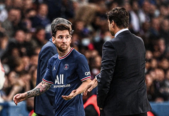 Messi thất vọng khi bị HLV Pochettino thay ra giữa chừng ở trận gặp Lyon
