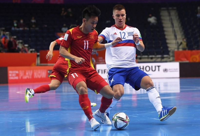 Tuyển Futsal Việt Nam có trận đấu kiên cường trước tuyển Nga.