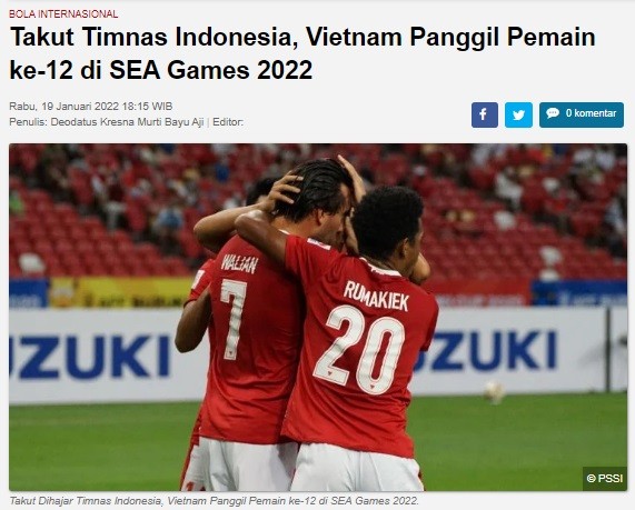 Báo Indonesia tự tin trước thềm SEA Games 31.