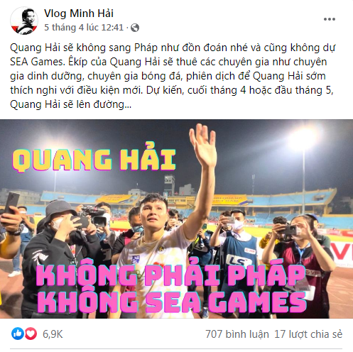 Quang Hải có thể sẽ không sang Pháp và không dự SEA Games 31