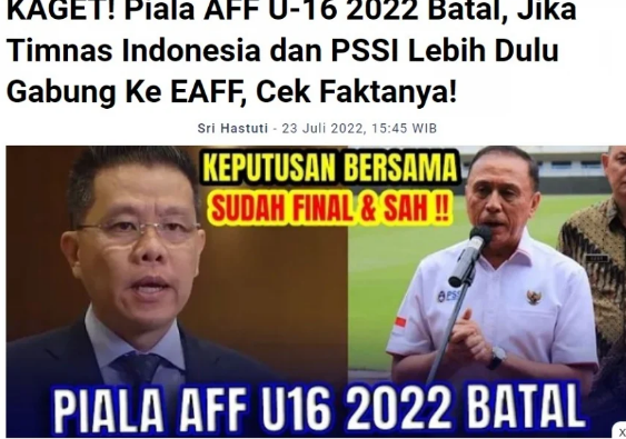 Indonesia đang cân nhắc hủy bỏ giải U16 Đông Nam Á 2022.