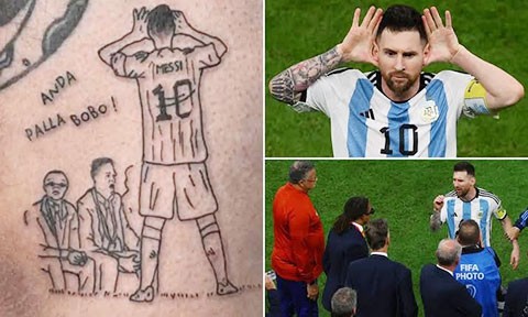 Hàng trăm fan hâm mộ đổ xô đi xăm hình Messi.