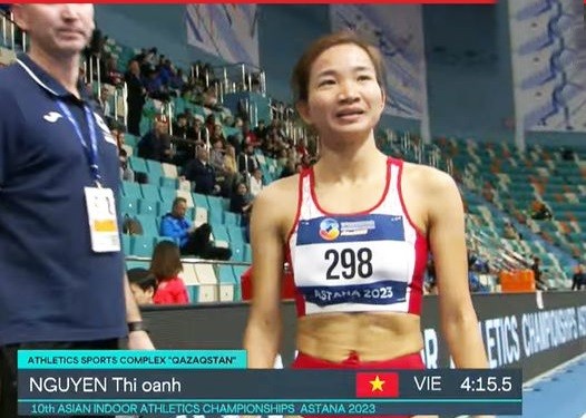 Nguyễn Thị Oanh giành huy chương vàng điền kinh châu Á 2023.