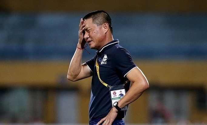 HLV Chu Đình Nghiêm thất vọng sau trận thua Hồng Lĩnh Hà Tĩnh ở vòng 4 V.League.
