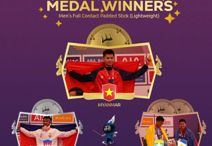 Bùi Đình Quyết giành vàng SEA Games nhưng bị nhầm thành VĐV của Myanmar.