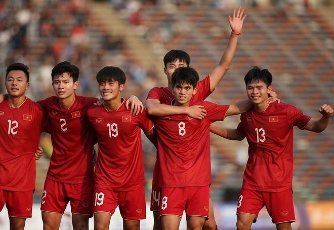 U23 Việt Nam thi đấu trên sân nhà ở vòng loại giải châu Á 2024.