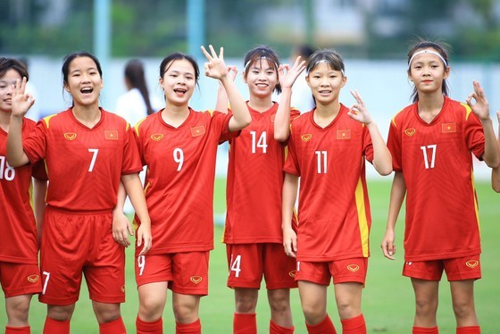 U17 nữ Việt Nam tại vòng loại 2 châu Á 2024 trên sân nhà vào cuối tháng 9.