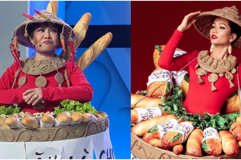 Việt Hương hiện trang phục bánh mì, hóa “H’Hen Niê phiên bản lỗi” nhí nhảnh trên truyền hình