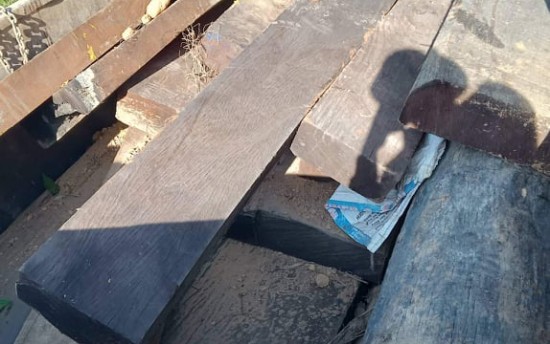 Số gỗ được phát hiện tại thôn 3, xã Ia Dom, huyện Ia H’Drai, tỉnh Kon Tum