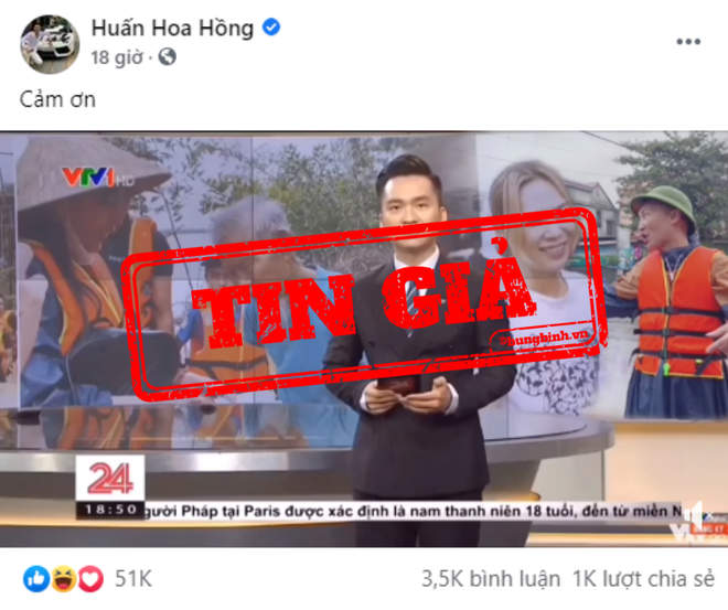 Huấn Hoa Hồng đăng video mạo danh VTV trên trang Facebook cá nhân. Ảnh: Zing.vn