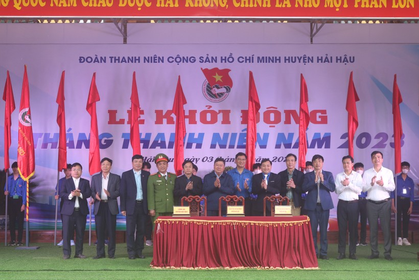 Lễ phát động Tháng thanh niên năm 2023 của Huyện Đoàn Hải Hậu được tổ chức tại Trường THPT Vũ Văn Hiếu trong ngày 3/3.