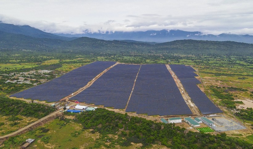 Toàn cảnh dự án Nhà máy Điện mặt trời Hà Đô Ninh Phước. (Ảnh: Duy Quan).